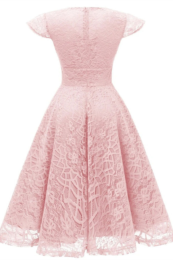 1950s Pink Lace Swing Dress