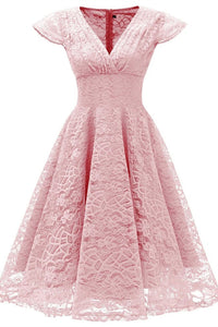 1950s Pink Lace Swing Dress