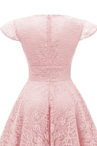 1950s Pink Lace Swing Dress