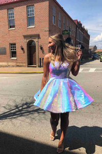 Cute Sparkle Short Homecoming Dress