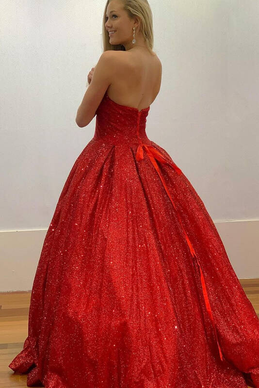 Sweetheart Red Long Ball Gown