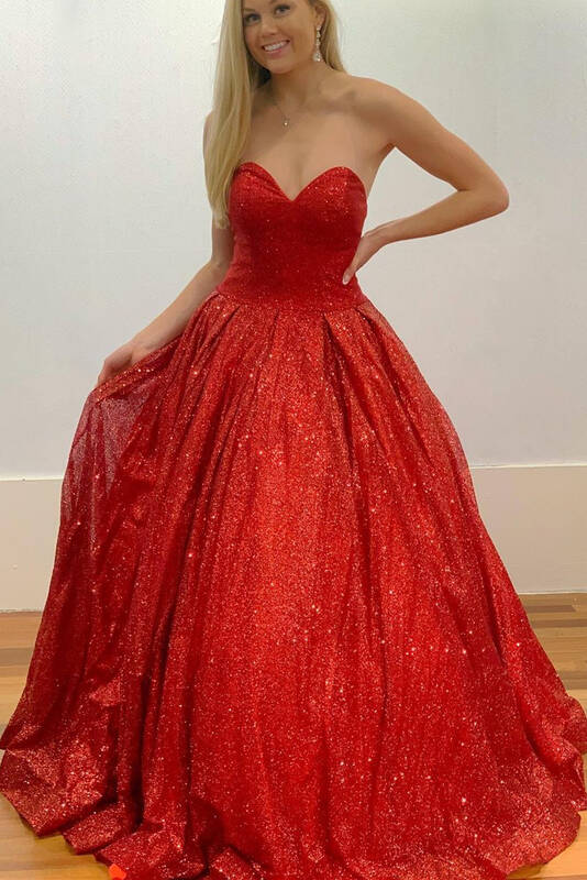 Sweetheart Red Long Ball Gown