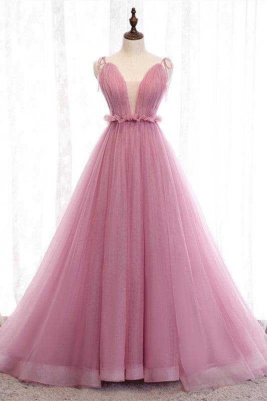Princess Pink Tiered Layers Tulle Long Formal Gown – Dreamdressy