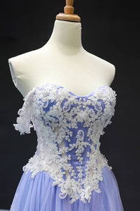Off the Shoulder Lavender and Lace Appliques Long Formal Dress