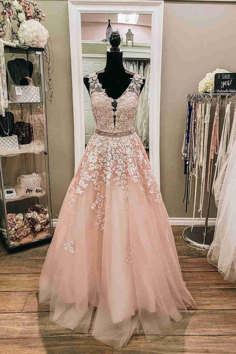 pink boutique prom dresses