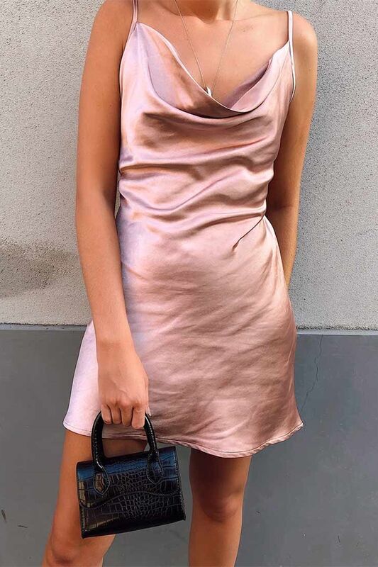 Cute Dusty Rose Slip Short Dress for Party