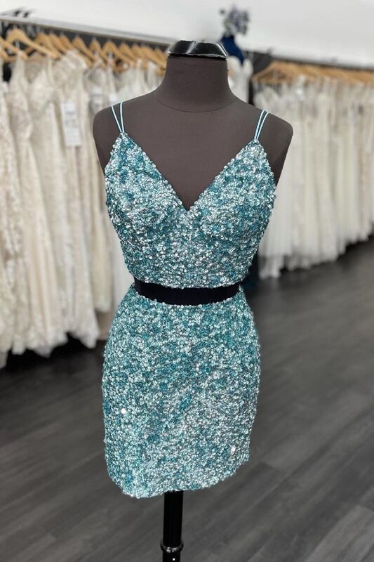 Blue sequin clearance two piece