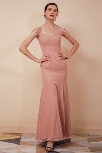 Blush Pink Mermaid Long Mother of the Bride Dress