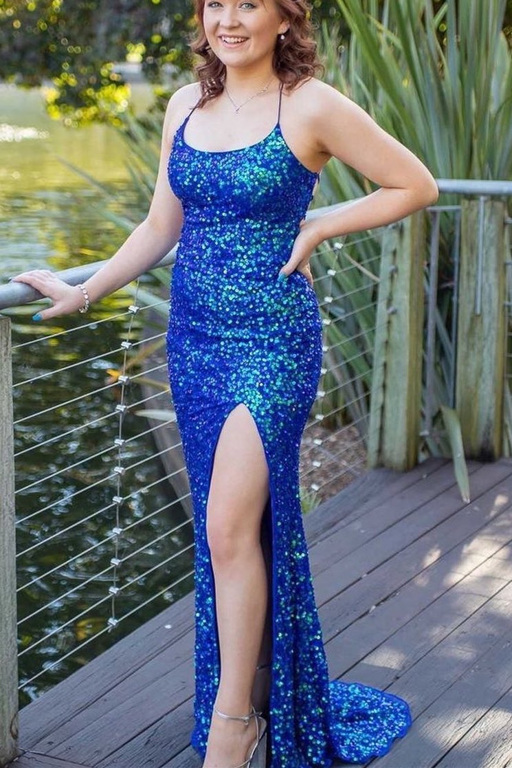 Emerald Sequin Prom Dress