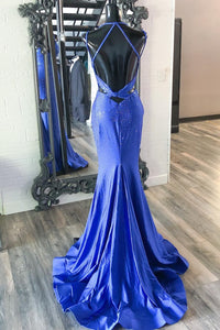 Beaded Royal Blue Mermaid Long Formal Dress