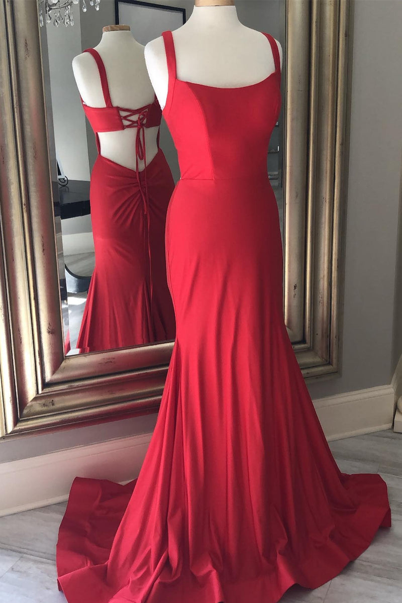 Simply Mermaid Red Long Formal Dress