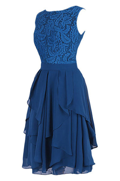 Short Royal Blue Bridesmaid Dress Party Dress