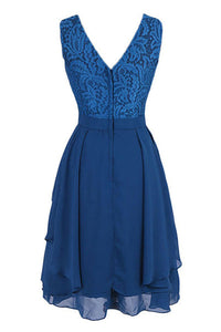 Short Royal Blue Bridesmaid Dress Party Dress