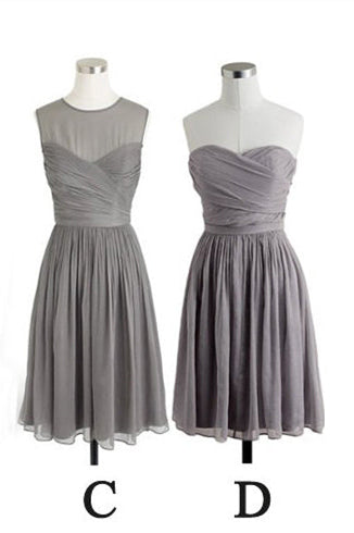 Short Bridesmaid Dress Charcoal Grey