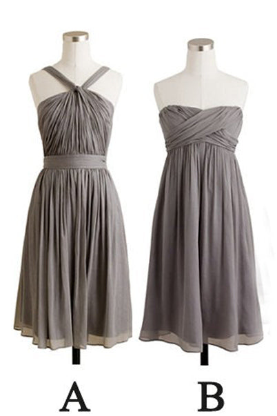 Short Grey Chiffon Dress