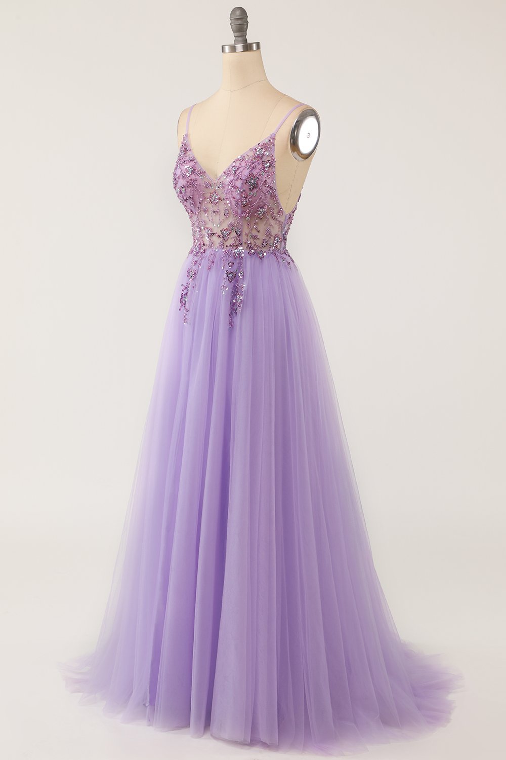 Tulle Layered Purple A-Line Evening Formal Dress Long Prom Dress – Bohogown