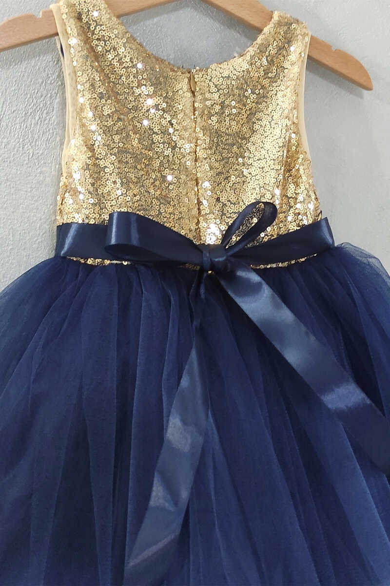 Navy and gold flower girl dresses hotsell