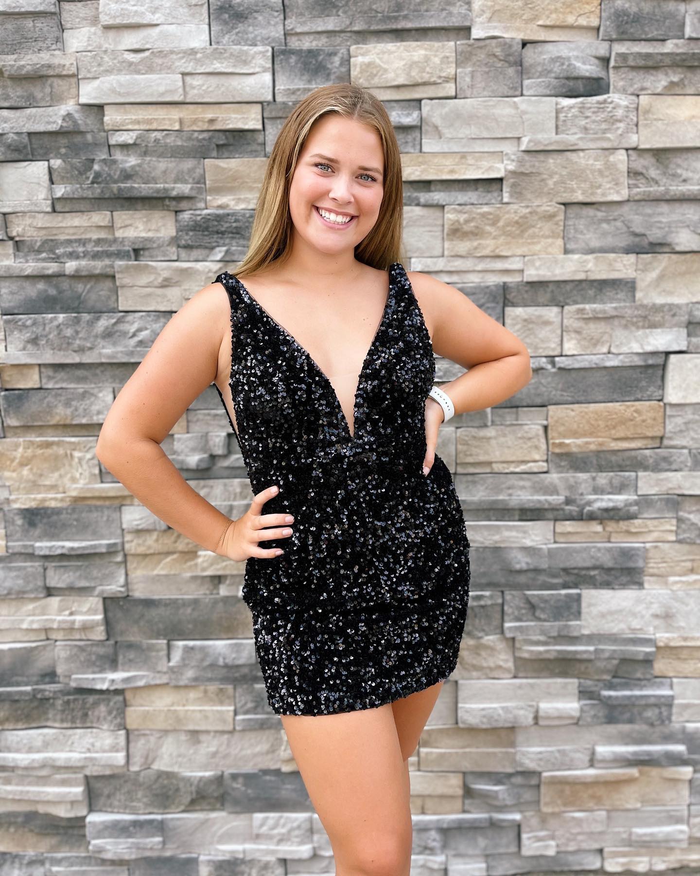 Purple Sequins Plunge Mini Homecoming Dress Dreamdressy