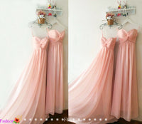 Hot Selling Sweetheart Ruched Floor Length Pink Bridesmaid Dress