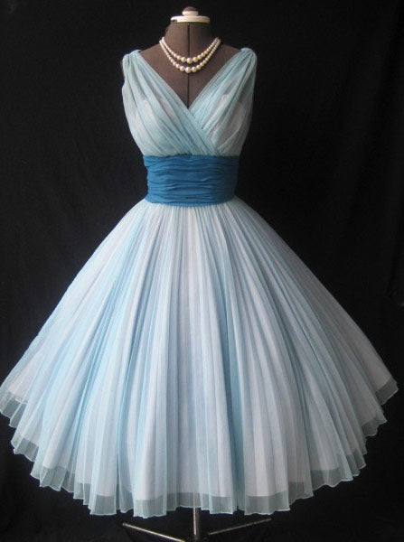 Vintage Short Light Sky Blue Homecoming Dress – Dreamdressy