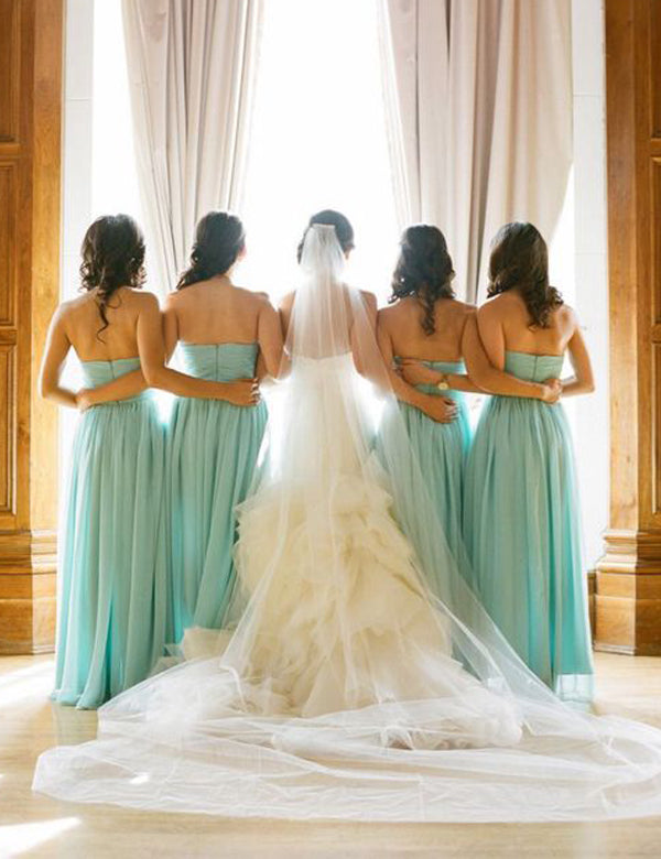 Simple A-Line Sweetheart Floor Length Mint Green Bridesmaid Dress